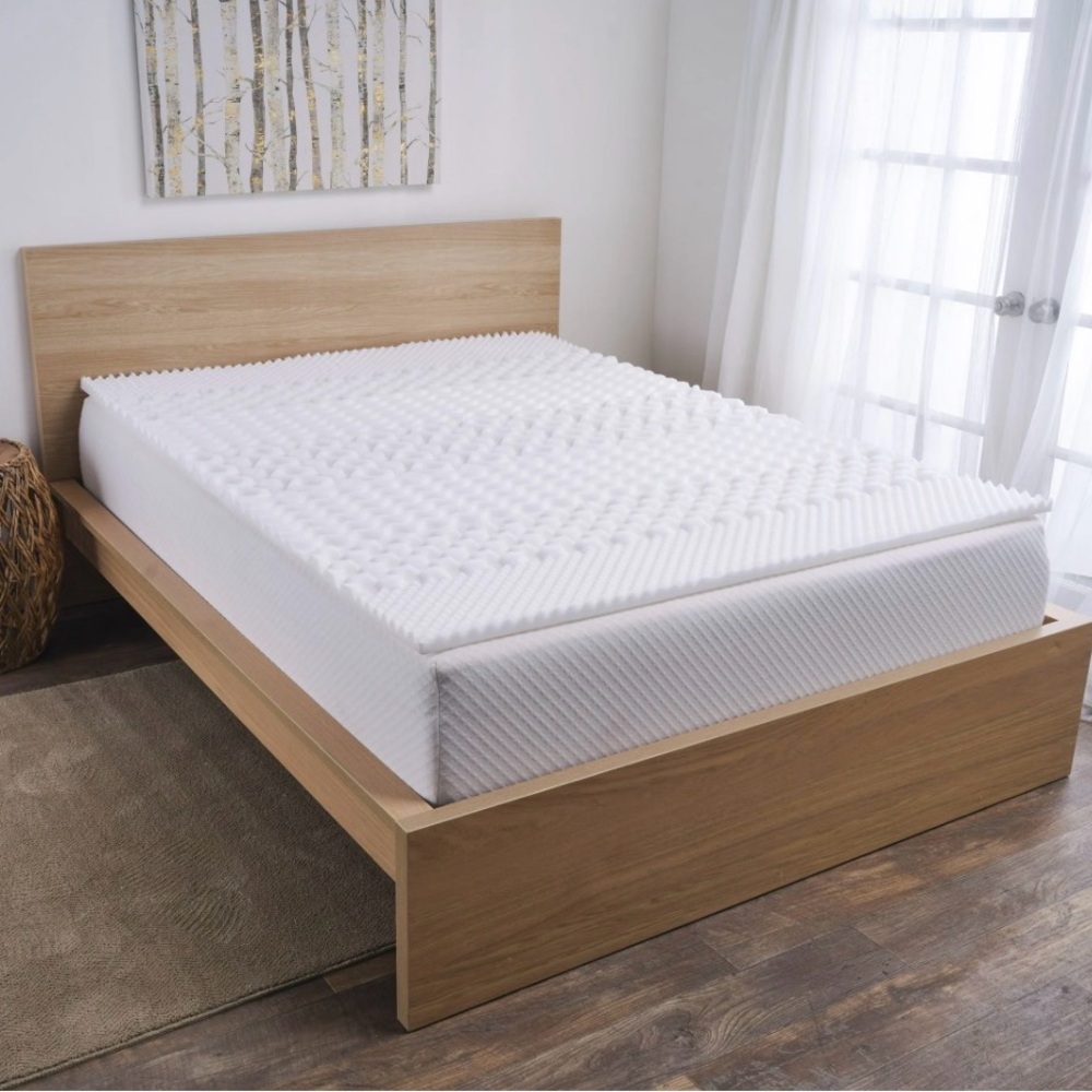 White Egg Crate Memory Foam Mattress Topper - T/Txl